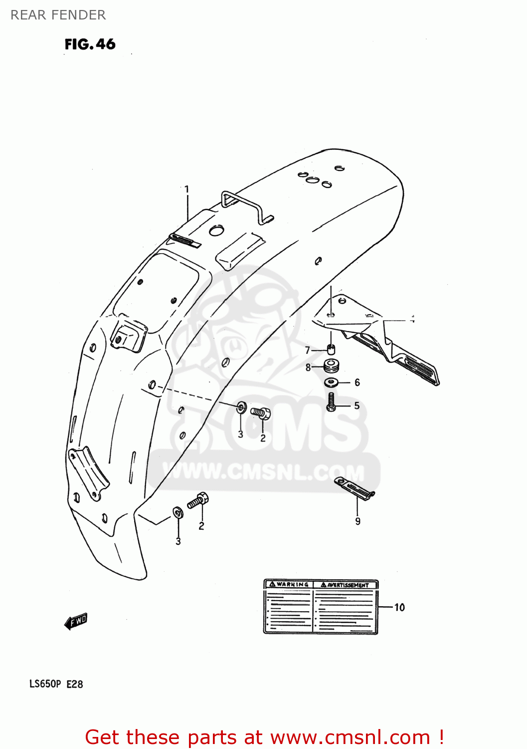REAR FENDER LS650F SAVAGE 1995 (S) USA (E03)