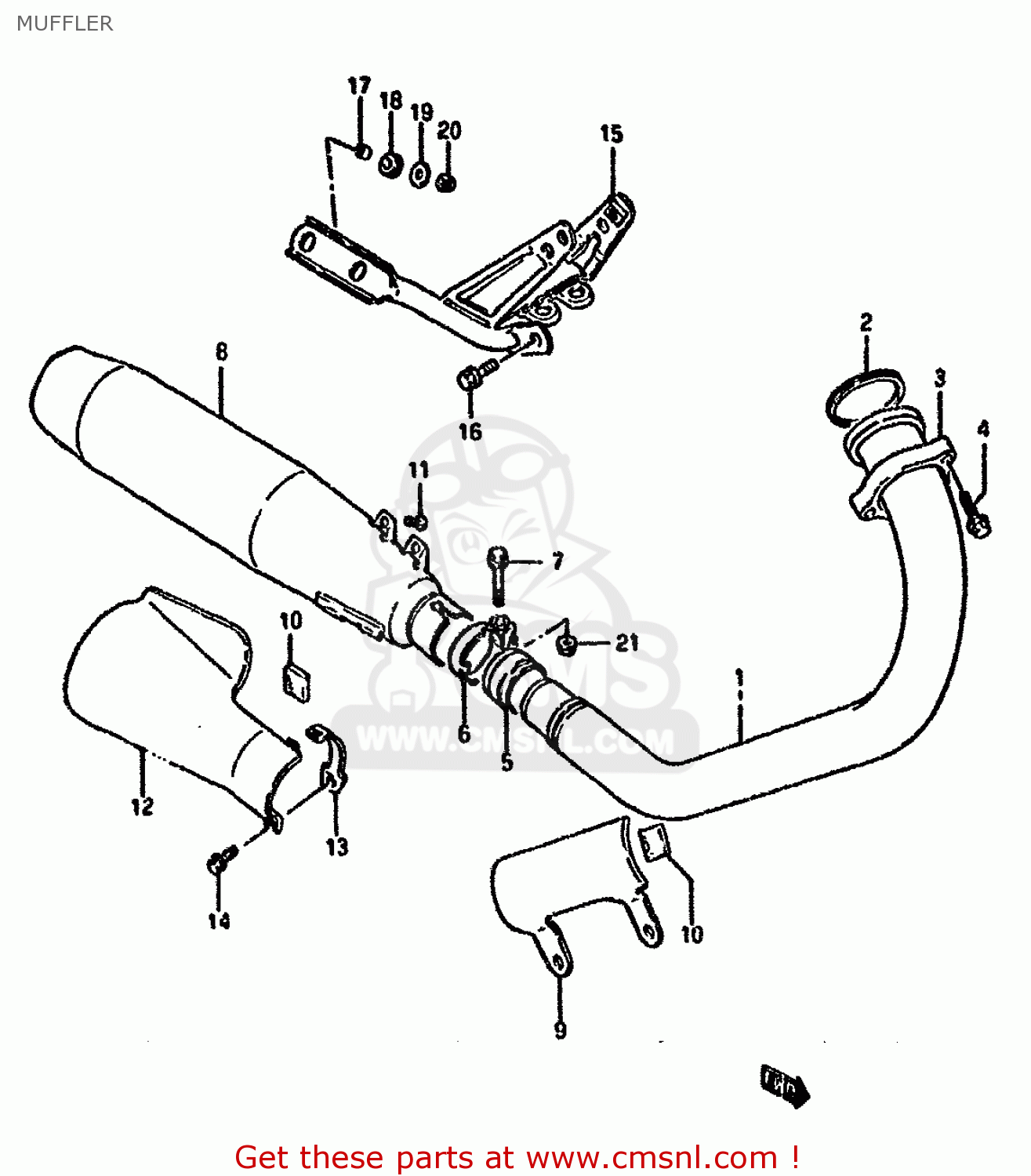 MUFFLER LS650P 1986 (G) (E02 E04 E15 E16 E17 E18 E21 E22 E24 E25 E34 39)