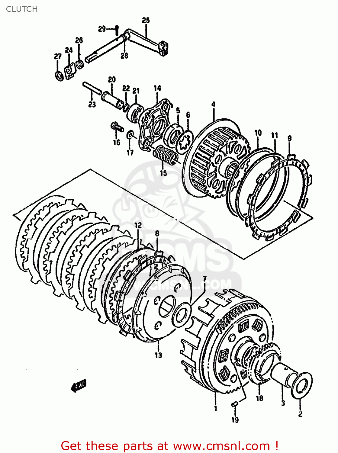 CLUTCH LS650P 1986 (G) (E02 E04 E15 E16 E17 E18 E21 E22 E24 E25 E34 39)