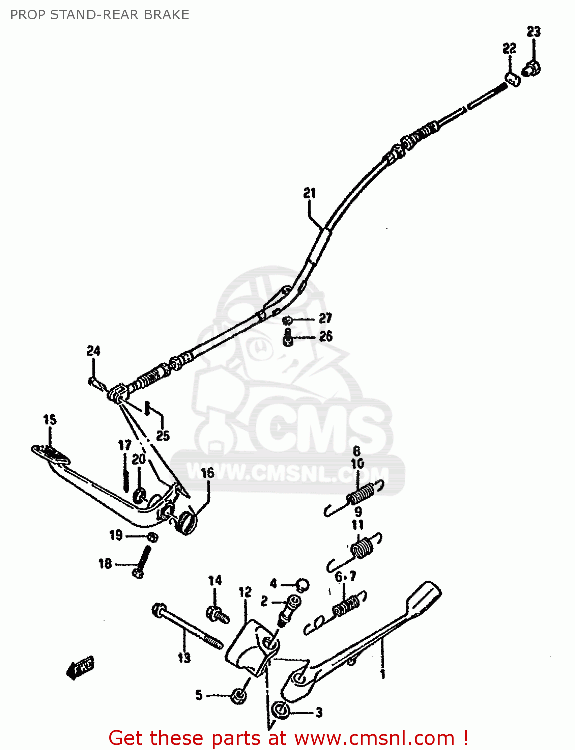 PROP STAND-REAR BRAKE LS650P 1986 (G) (E02 E04 E15 E16 E17 E18 E21 E22 E24 E25 E34 39)