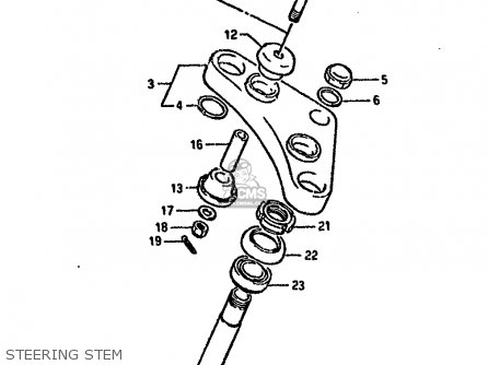 STEERING STEM - LS650P 1986 (G) (E02 E04 E15 E16 E17 E18 E21 E22 E24 E25 E34 39)