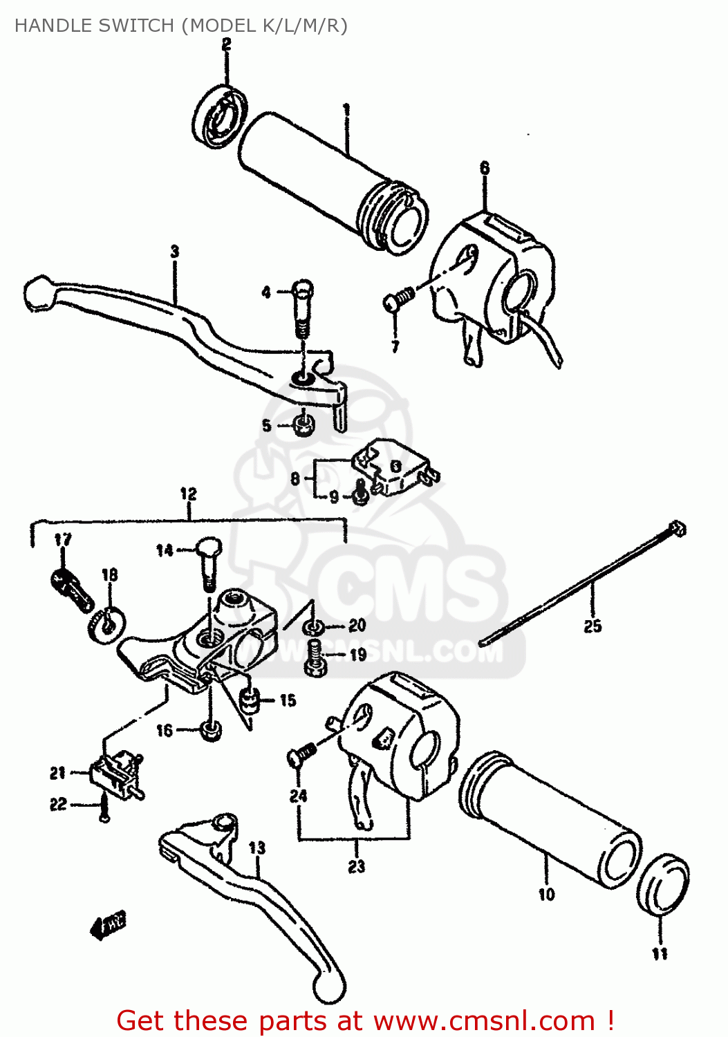 HANDLE SWITCH (MODEL K/L/M/R) LS650P 1988 (J) (E04 E18 E22 E34 E75 E77)