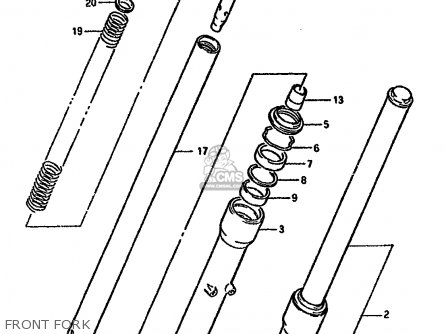 FRONT FORK - LS650P 1988 (J) (E04 E18 E22 E34 E75 E77)
