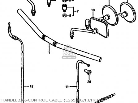 HANDLEBAR-CONTROL CABLE (LS650FG/FJ/FK) - LS650P 1988 (J) (E04 E18 E22 E34 E75 E77)