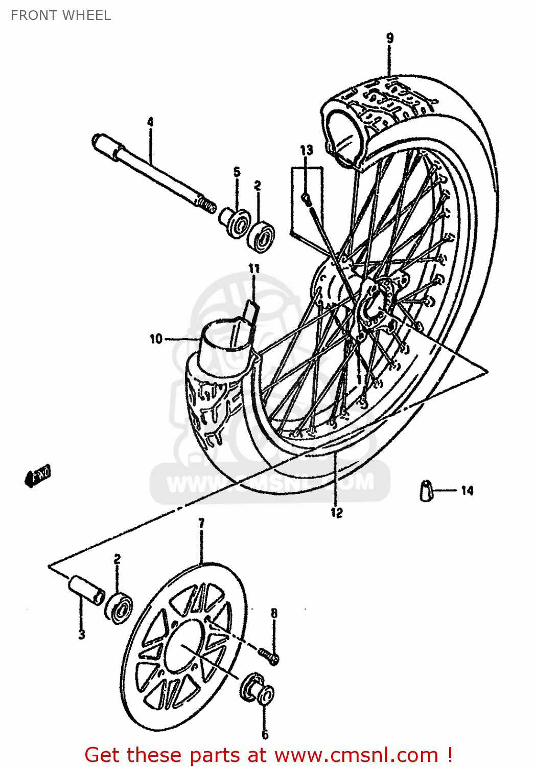 FRONT WHEEL LS650P 1989 (K) (E01 E02 E04 E15 E16 E17 E18 E21 22 24 25 34 39)