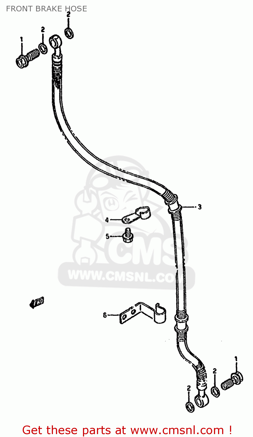 FRONT BRAKE HOSE LS650P 1989 (K) (E01 E02 E04 E15 E16 E17 E18 E21 22 24 25 34 39)