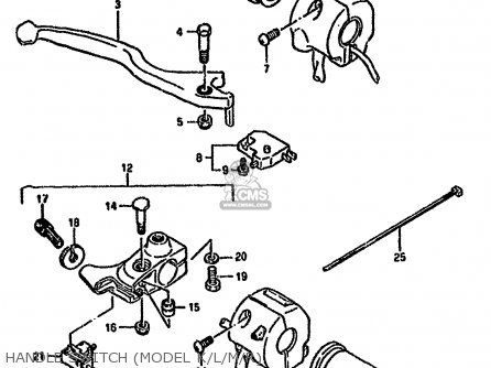 HANDLE SWITCH (MODEL K/L/M/R) - LS650P 1989 (K) (E01 E02 E04 E15 E16 E17 E18 E21 22 24 25 34 39)