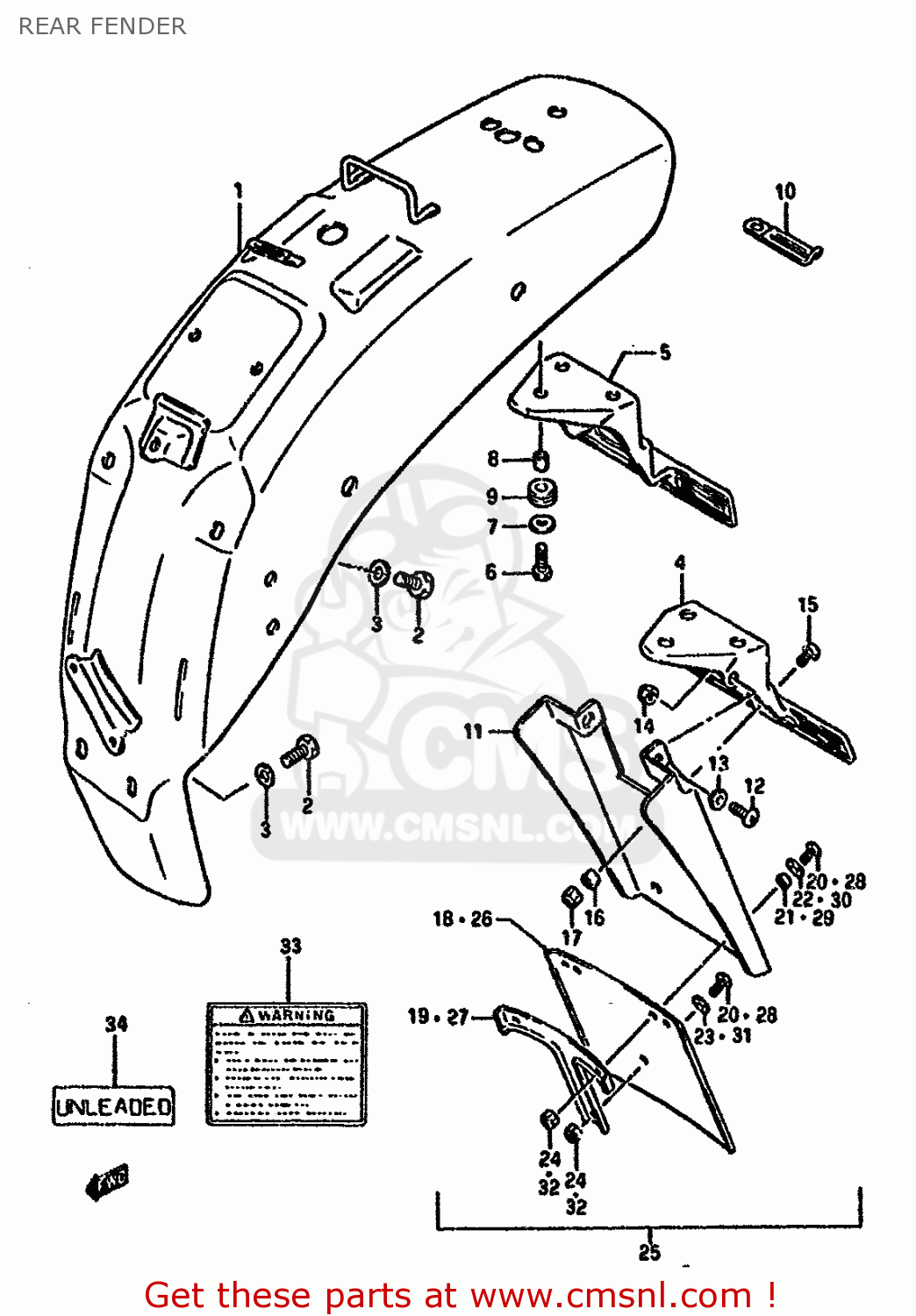 REAR FENDER LS650P 1990 (L) (E24)