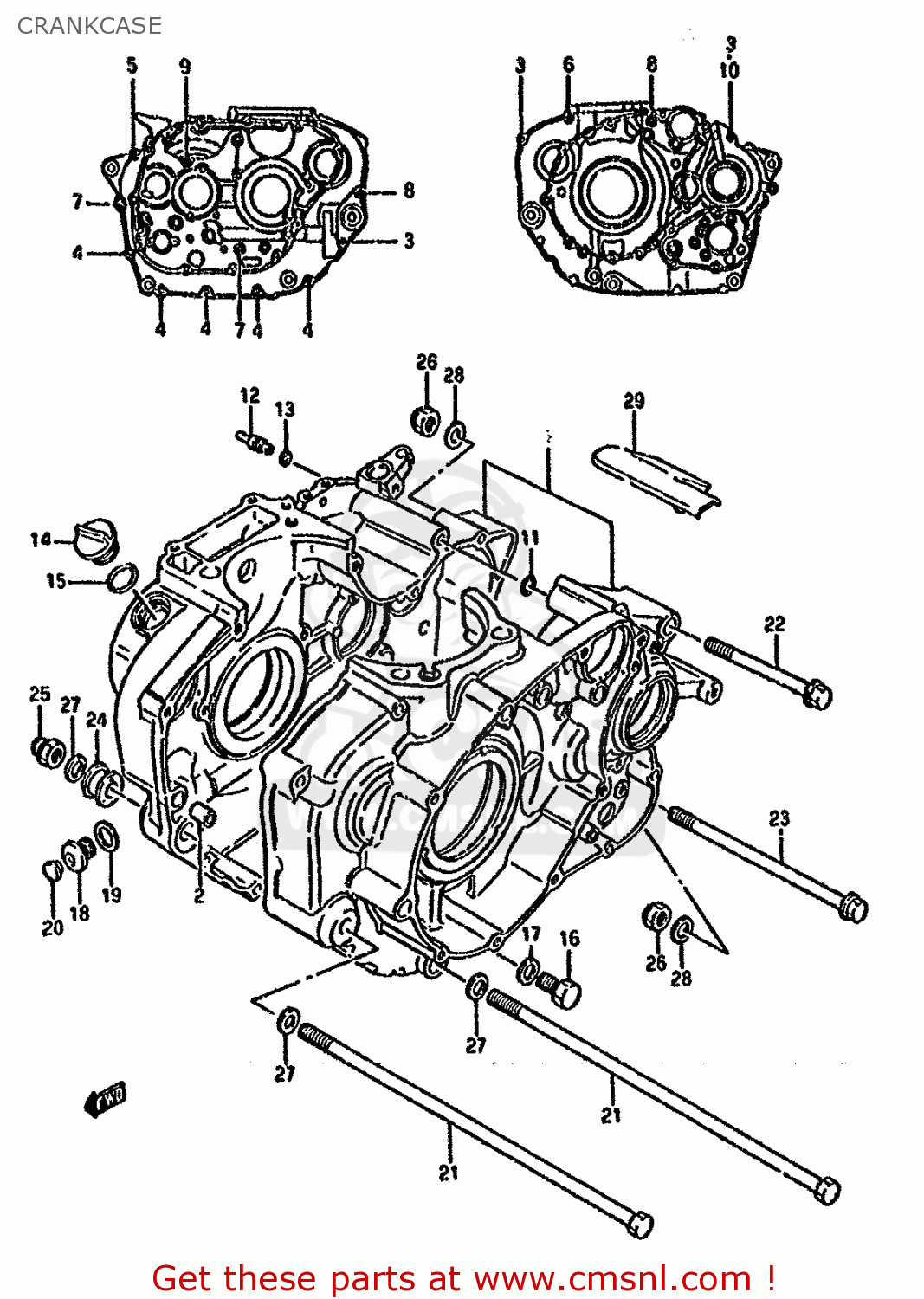 CRANKCASE LS650P 1991 (M) (E01 E02 E04 E15 E16 E17 E18 E22 E25 E39 E53)