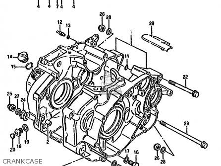 CRANKCASE - LS650P 1991 (M) (E01 E02 E04 E15 E16 E17 E18 E22 E25 E39 E53)