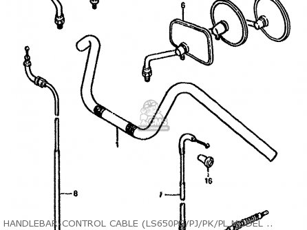 HANDLEBAR-CONTROL CABLE (LS650PG/PJ/PK/PL,MODEL M/R) - LS650P 1991 (M) (E01 E02 E04 E15 E16 E17 E18 E22 E25 E39 E53)