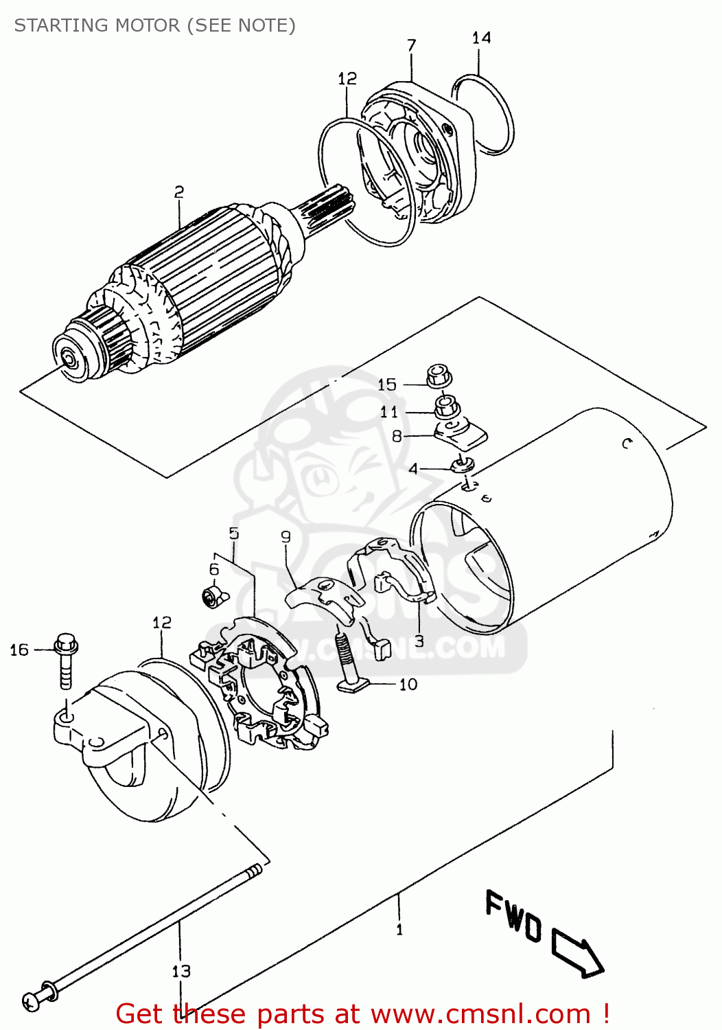 STARTING MOTOR (SEE NOTE) LS650P 1996 (T) (E01)