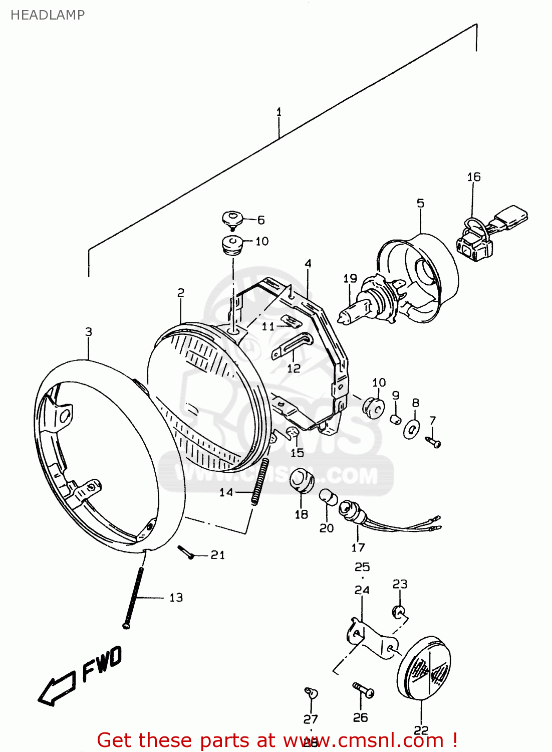 HEADLAMP LS650P 1996 (T) (E01)