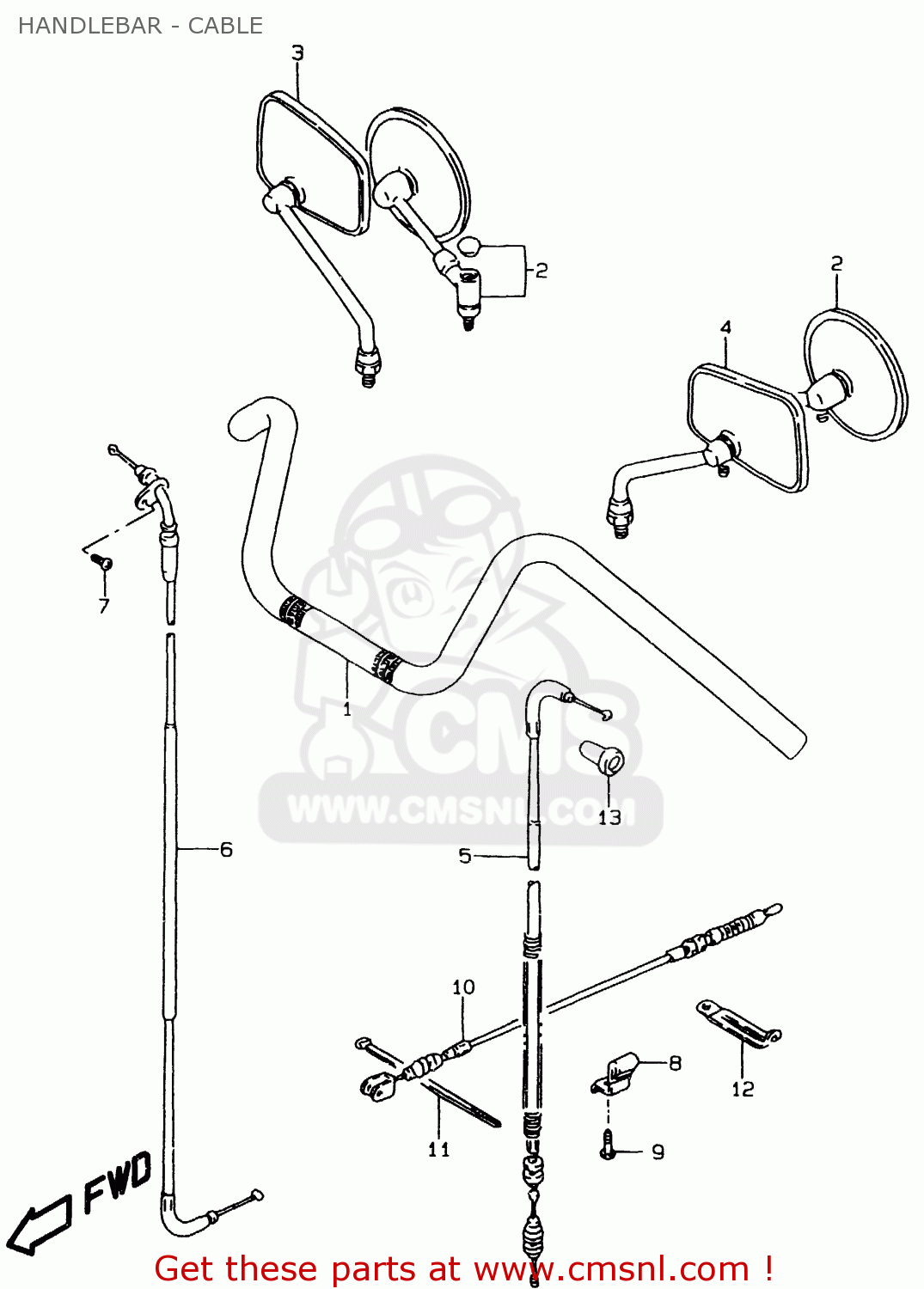 HANDLEBAR - CABLE LS650P 1996 (T) (E01)