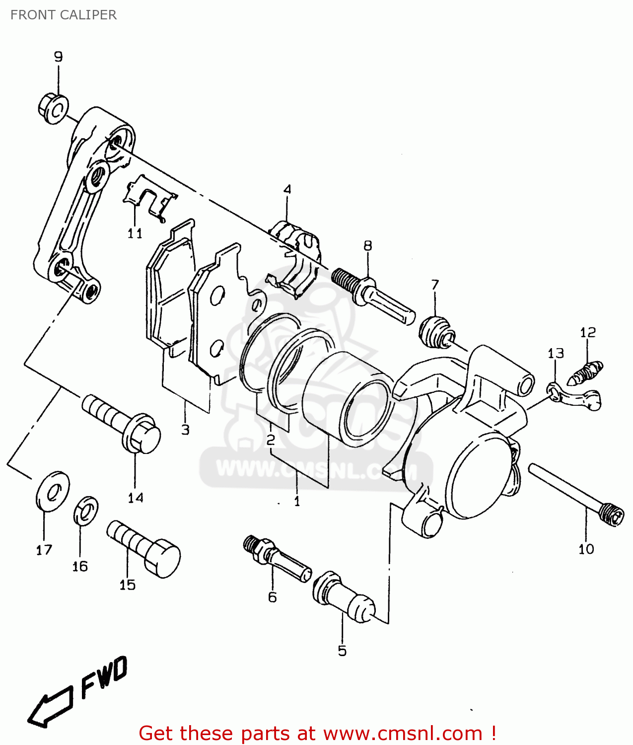 FRONT CALIPER LS650P 1996 (T) (E01)