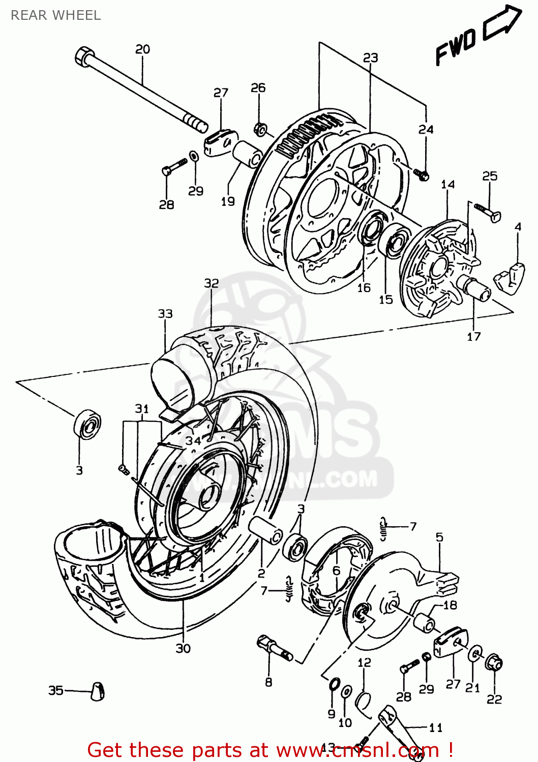 REAR WHEEL LS650P 1996 (T) (E01)