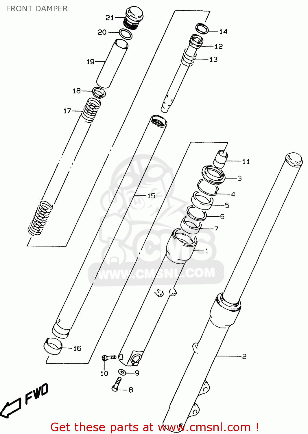 FRONT DAMPER LS650P 1997 (V) (E02 E04 E17 E18 E22 E25 E53 / P37