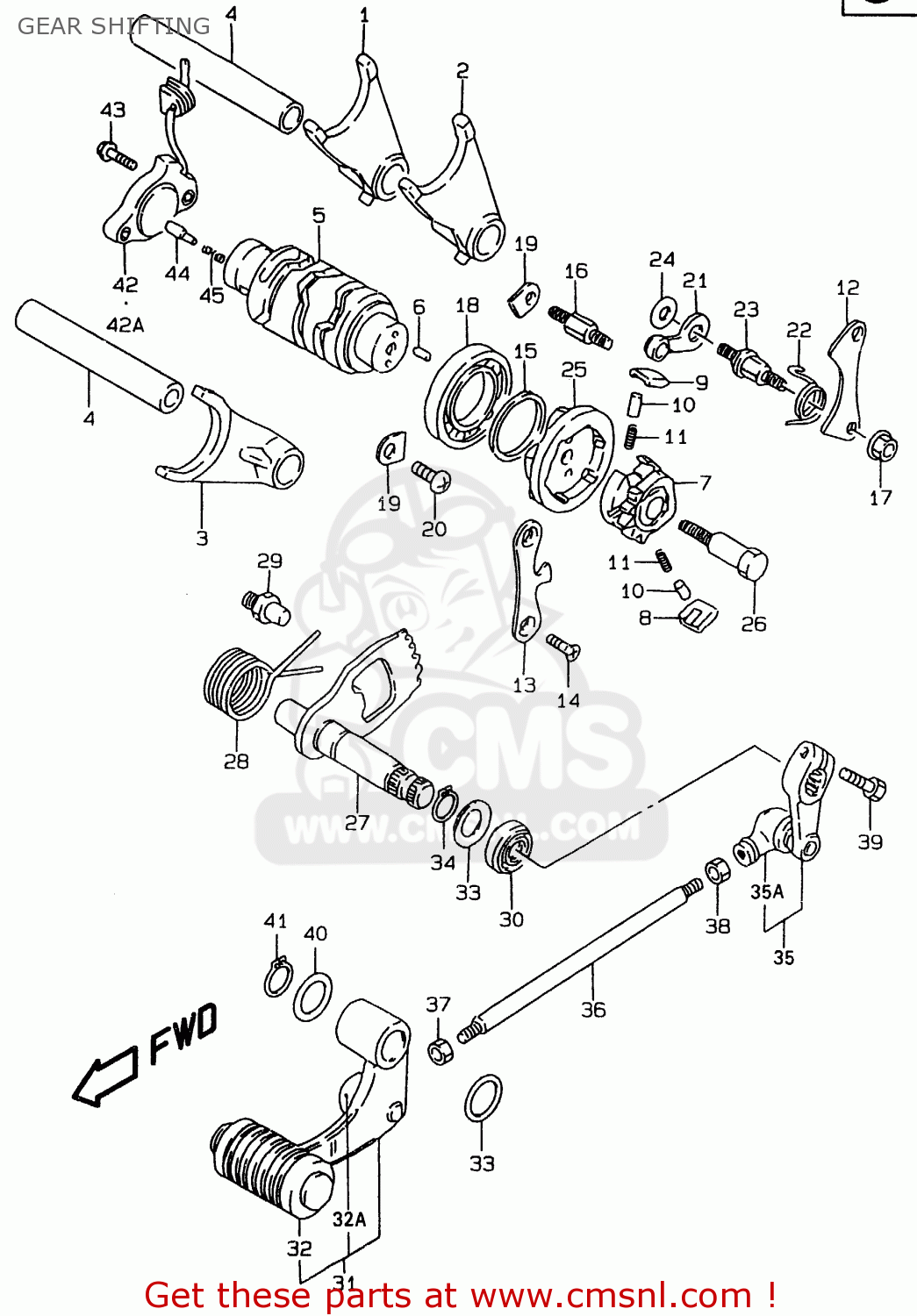 GEAR SHIFTING LS650P 1998 (W) (E02 E04 E17 E18 E22 E25 E53 / P37