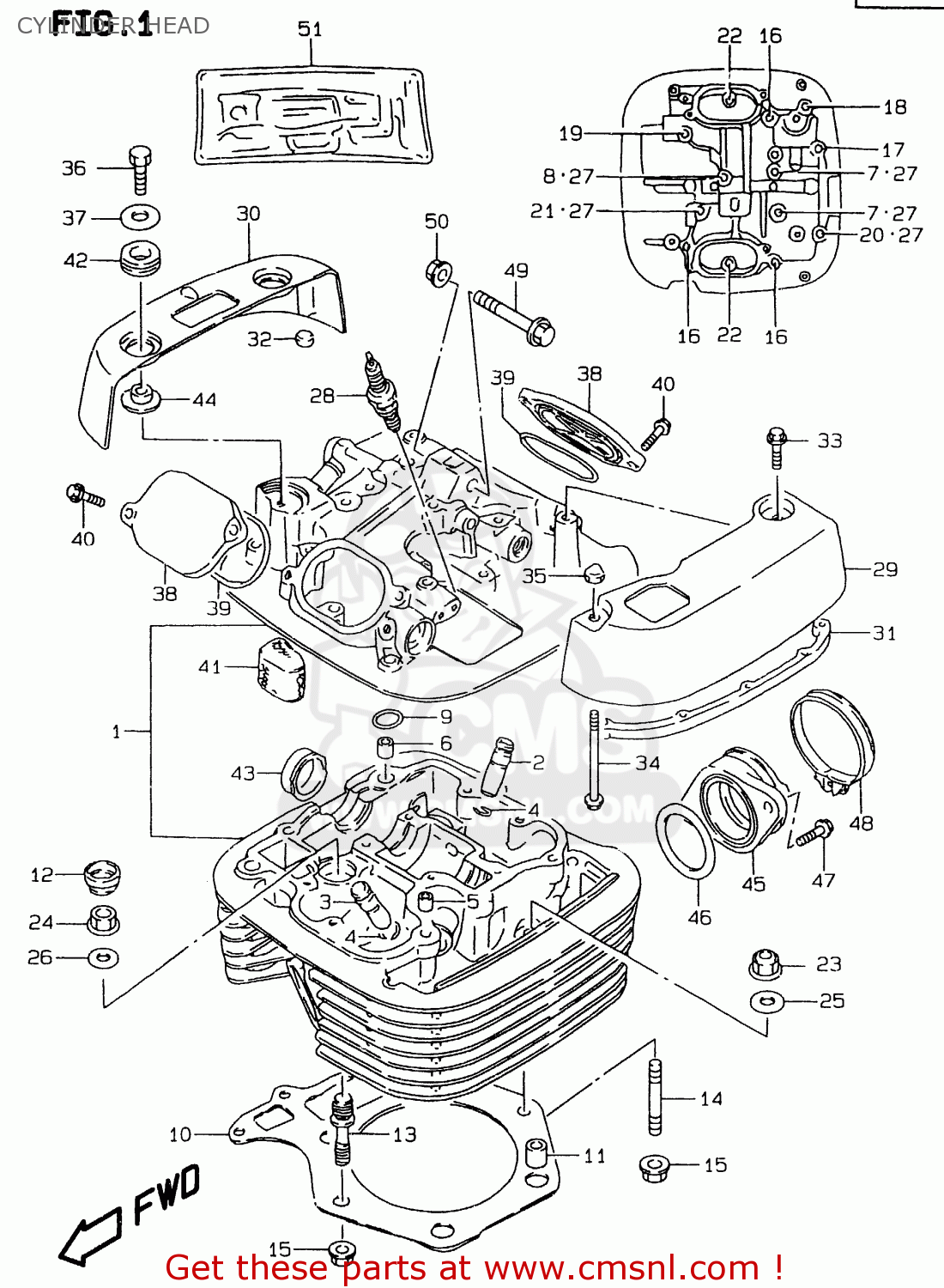 CYLINDER HEAD LS650P 1998 (W) (E02 E04 E17 E18 E22 E25 E53 / P37