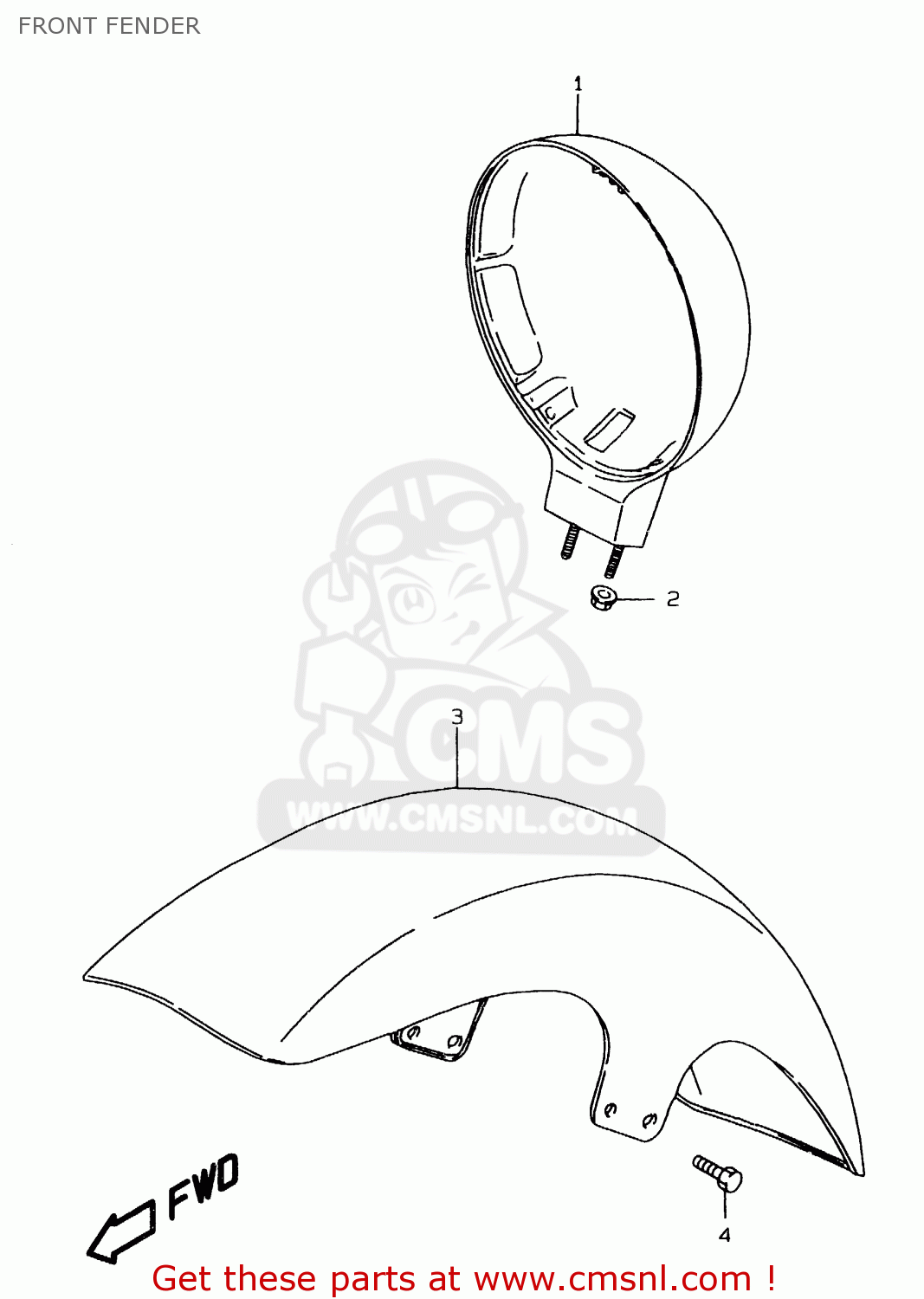 FRONT FENDER LS650P 1998 (W) (E02 E04 E17 E18 E22 E25 E53 / P37