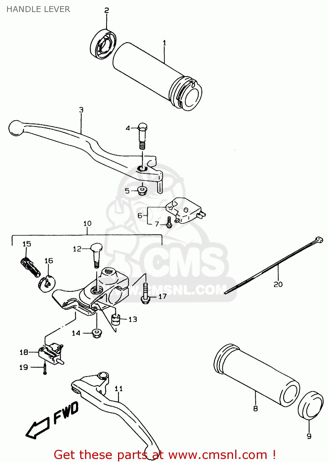 HANDLE LEVER LS650P 1998 (W) (E02 E04 E17 E18 E22 E25 E53 / P37