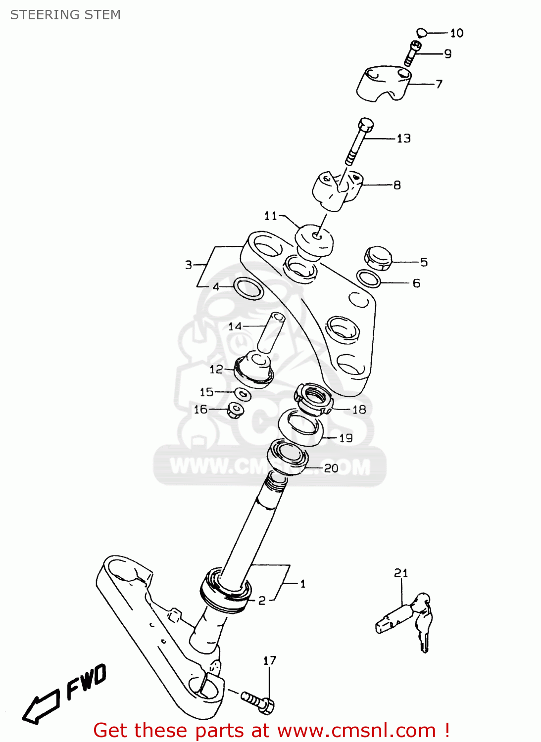 STEERING STEM LS650P 1998 (W) (E02 E04 E17 E18 E22 E25 E53 / P37