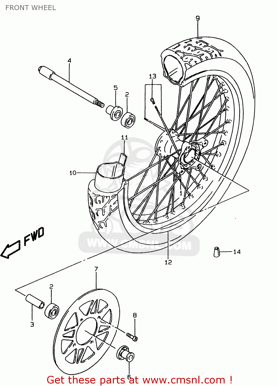 FRONT WHEEL LS650P 1998 (W) (E02 E04 E17 E18 E22 E25 E53 / P37