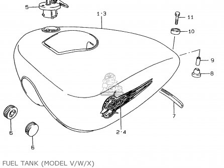 FUEL TANK (MODEL V/W/X) - LS650P 1998 (W) (E02 E04 E17 E18 E22 E25 E53 / P37