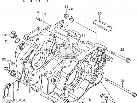 CRANKCASE - LS650P 1998 (W) (E02 E04 E17 E18 E22 E25 E53 / P37