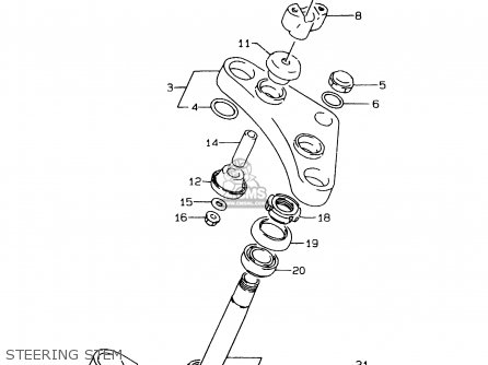 STEERING STEM - LS650P 1998 (W) (E02 E04 E17 E18 E22 E25 E53 / P37