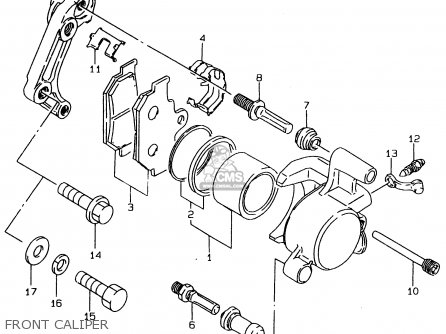 FRONT CALIPER - LS650P 1998 (W) (E02 E04 E17 E18 E22 E25 E53 / P37