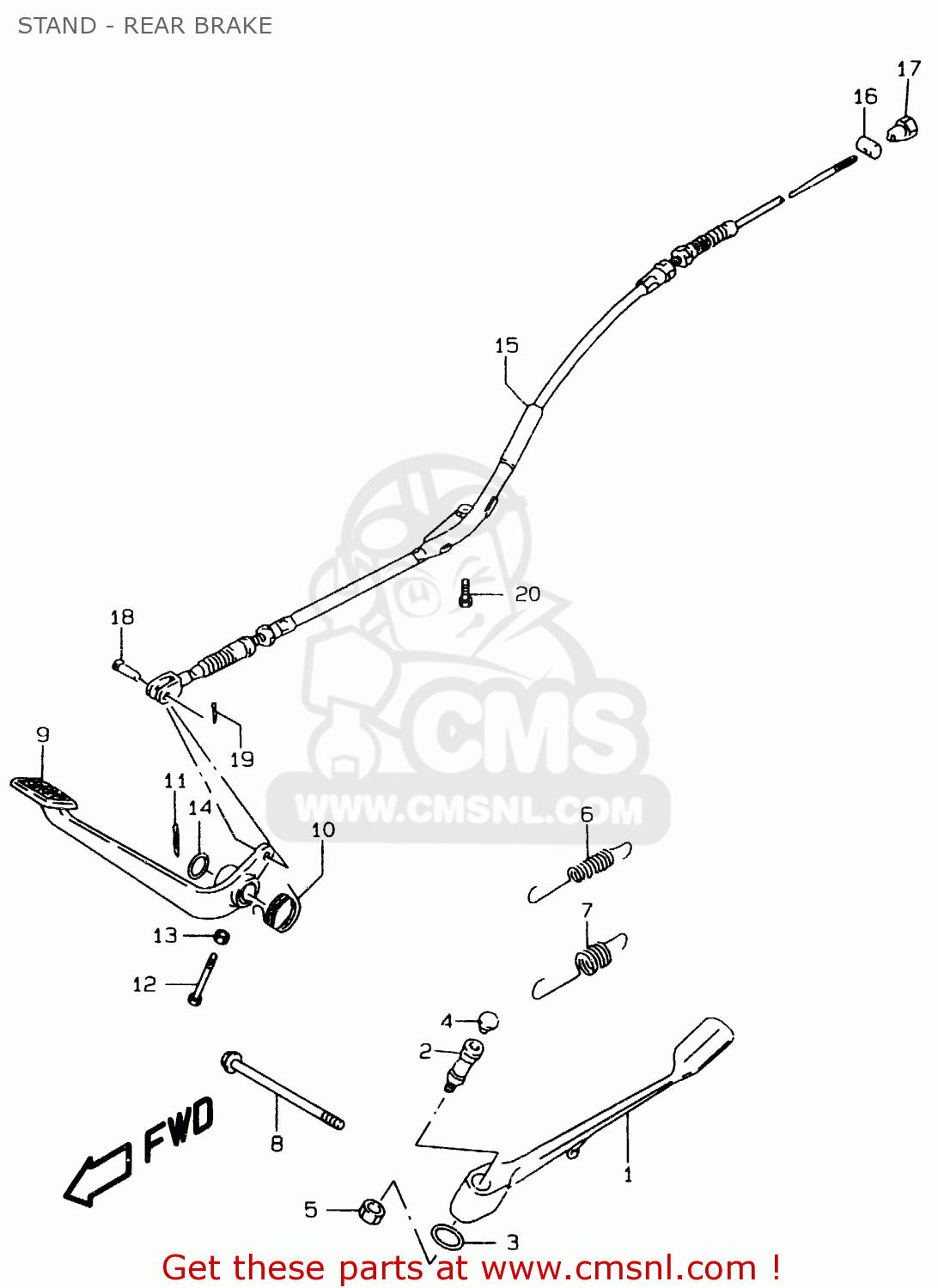 STAND - REAR BRAKE LS650P 1999 (X) (E02 E04 E17 E18 E22 E25 E53 / P37