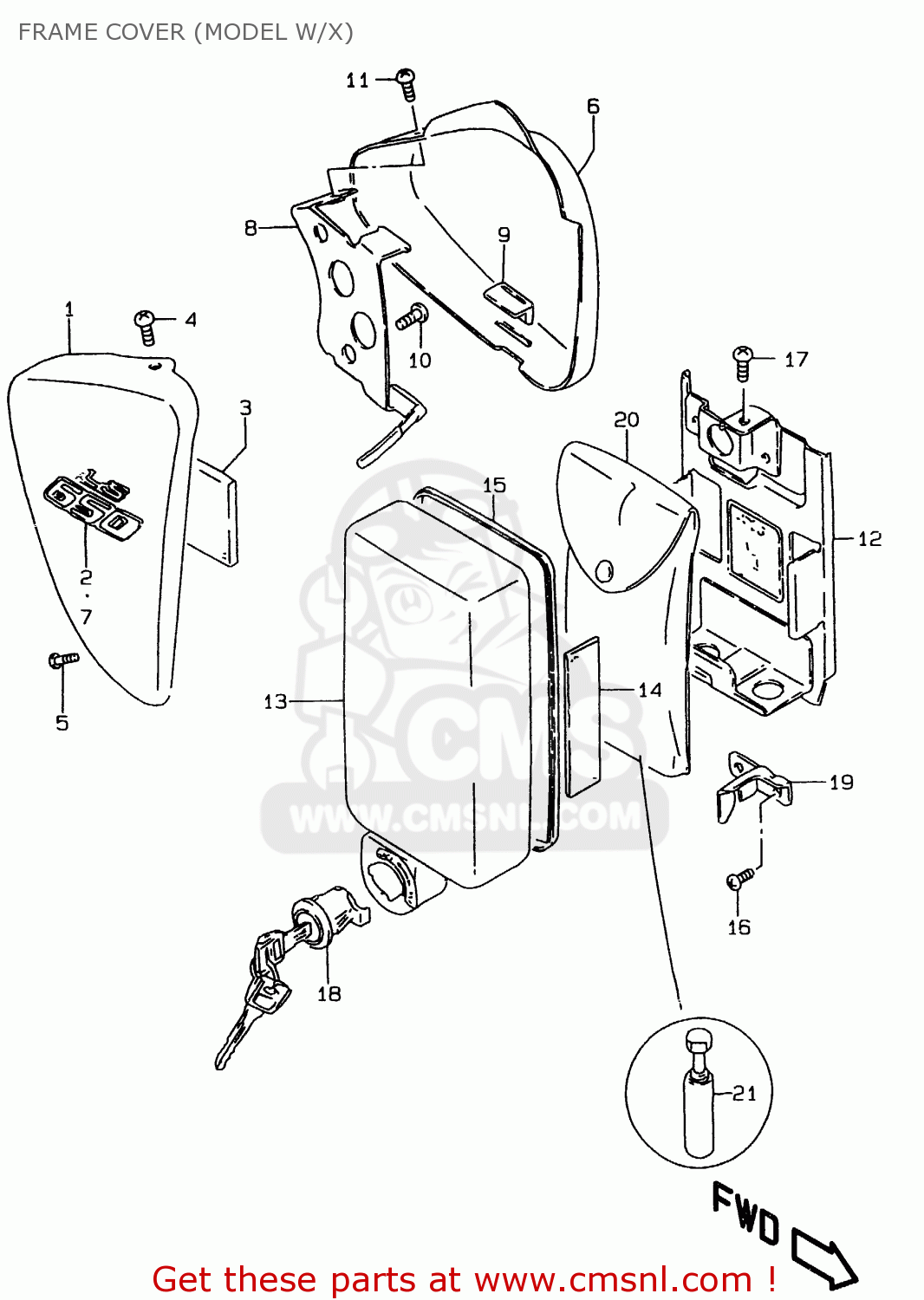 FRAME COVER (MODEL W/X) LS650P 1999 (X) (E02 E04 E17 E18 E22 E25 E53 / P37