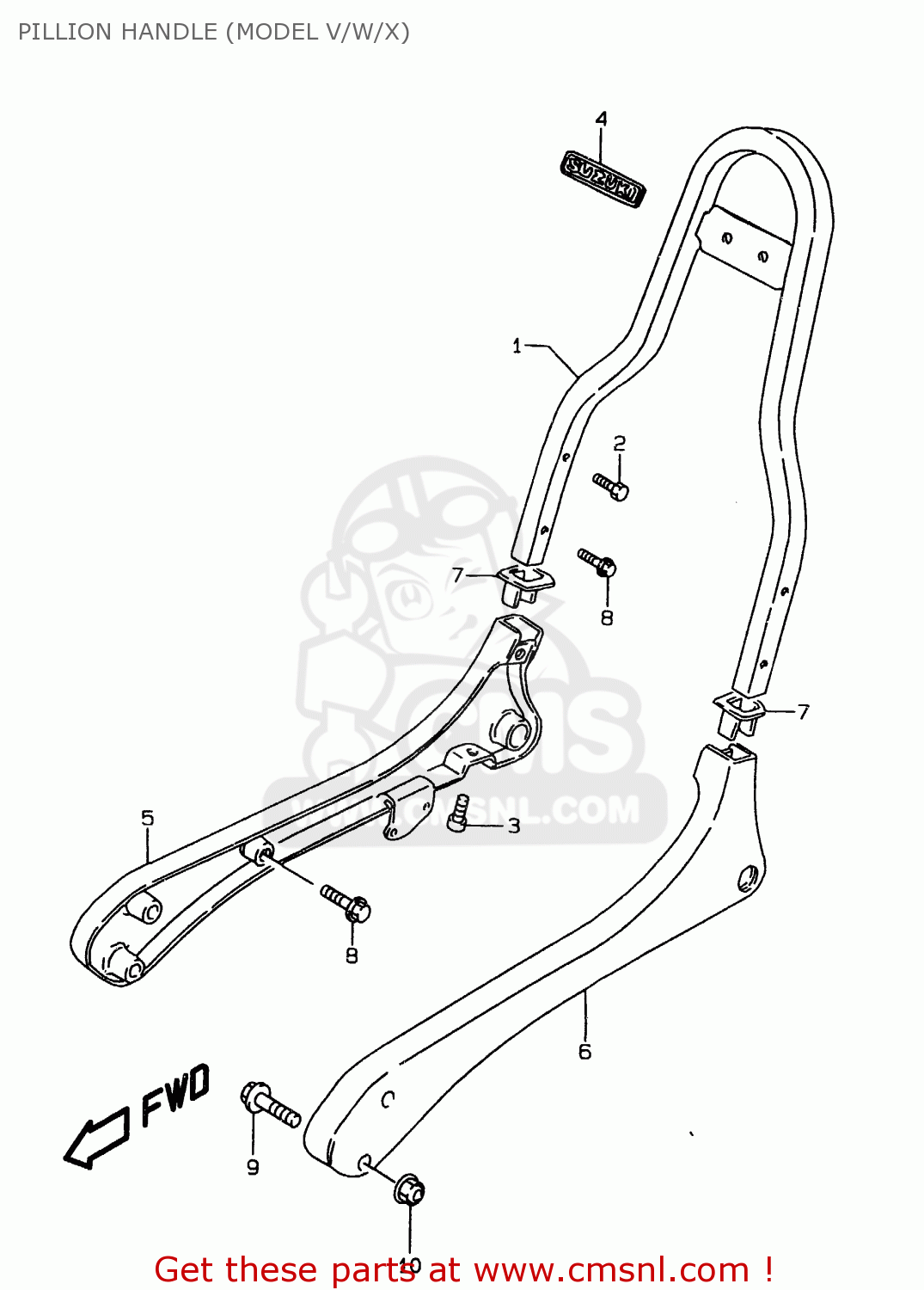 PILLION HANDLE (MODEL V/W/X) LS650P 1999 (X) (E02 E04 E17 E18 E22 E25 E53 / P37
