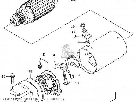 STARTING MOTOR (SEE NOTE) - LS650P 1999 (X) (E02 E04 E17 E18 E22 E25 E53 / P37