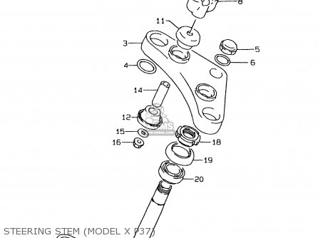 STEERING STEM (MODEL X P37) - LS650P 1999 (X) (E02 E04 E17 E18 E22 E25 E53 / P37
