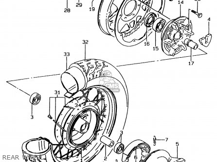 REAR WHEEL - LS650P 1999 (X) (E02 E04 E17 E18 E22 E25 E53 / P37