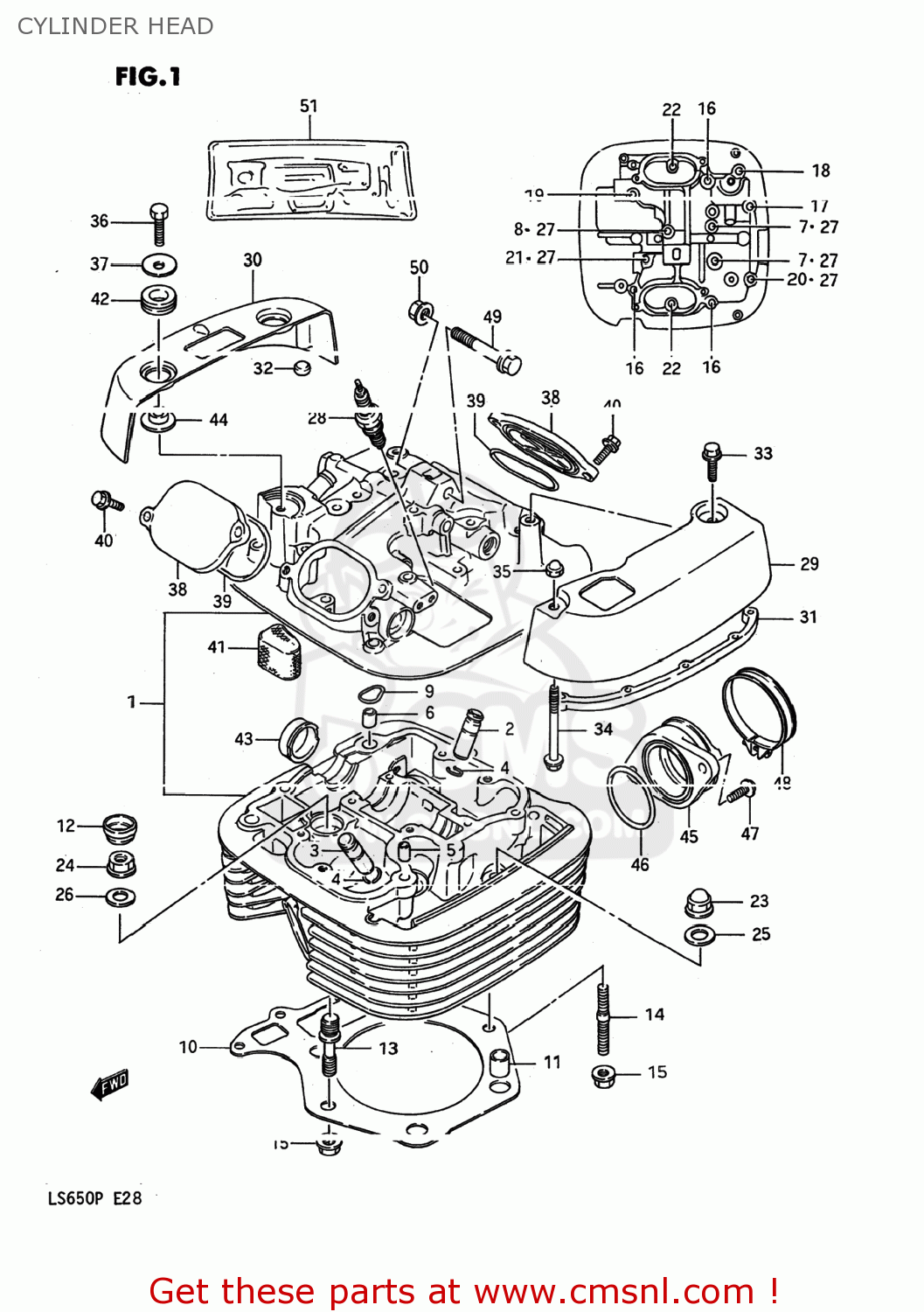 CYLINDER HEAD LS650P SAVAGE 1986 (G) USA (E03)