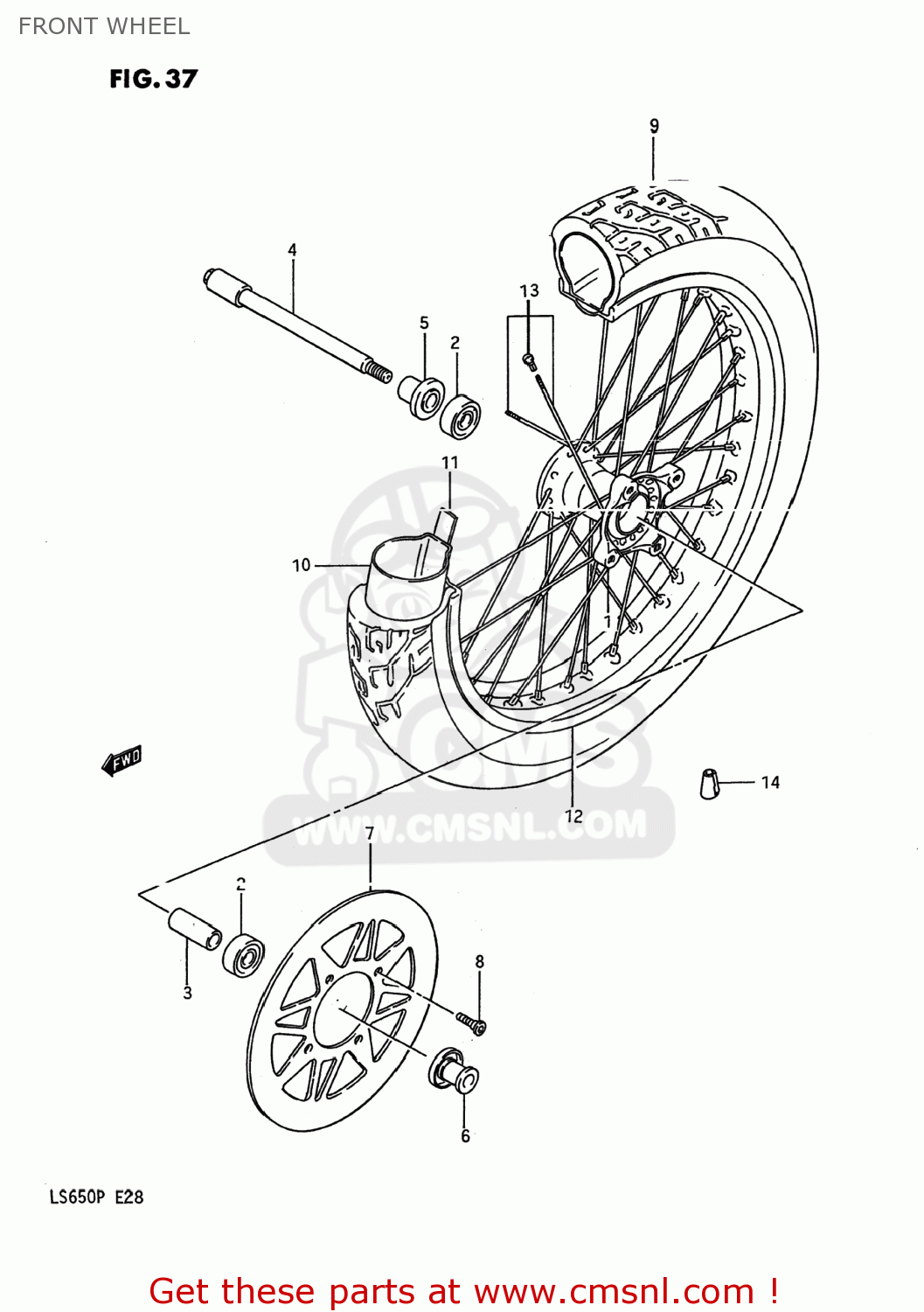 FRONT WHEEL LS650P SAVAGE 1986 (G) USA (E03)