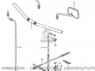 HANDLEBAR - CONTROL CABLE (LS650FG/FJ/FK/FL) - LS650P SAVAGE 1986 (G) USA (E03)