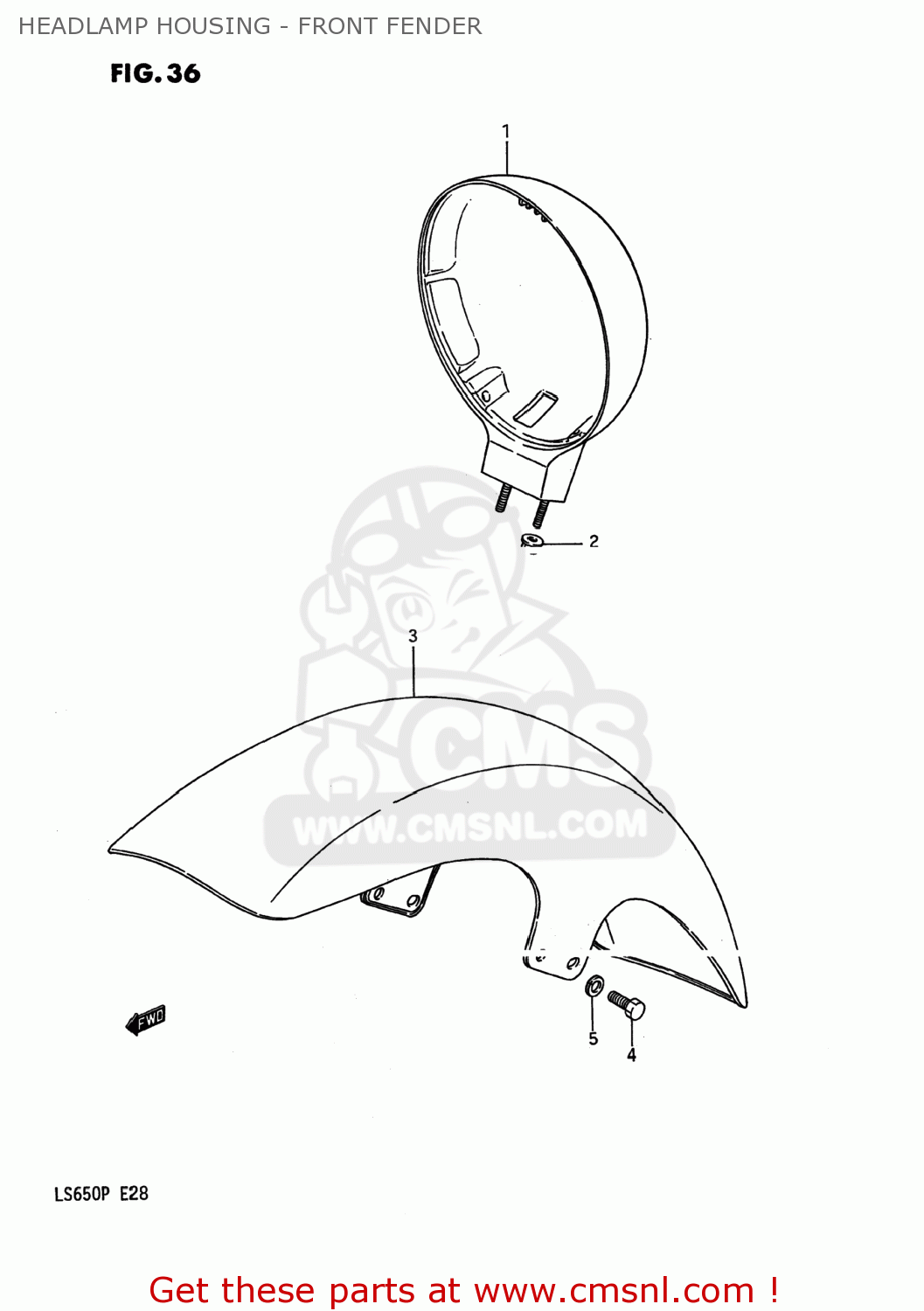 HEADLAMP HOUSING - FRONT FENDER LS650P SAVAGE 1988 (J) USA (E03)