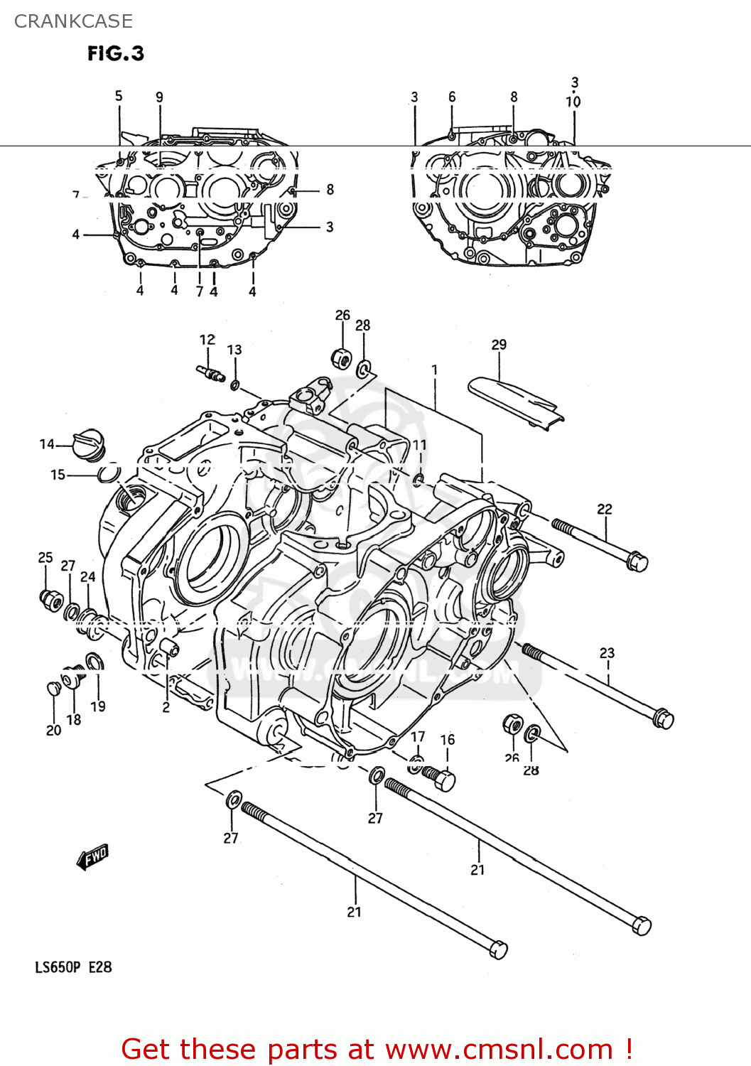 CRANKCASE LS650P SAVAGE 1995 (S) USA (E03)