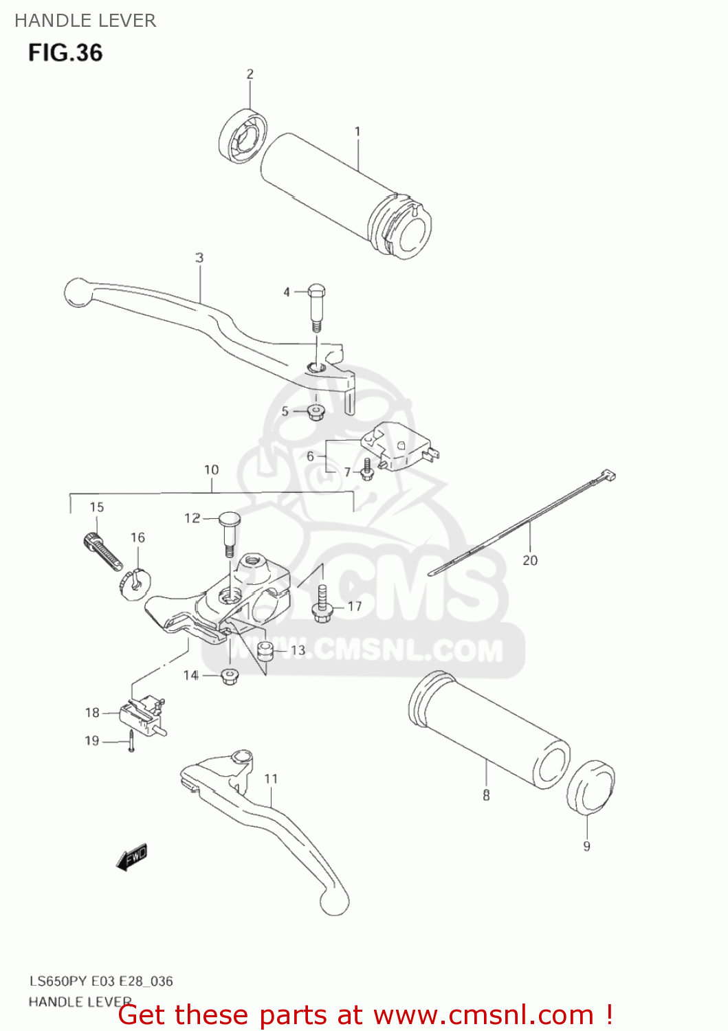 HANDLE LEVER LS650P SAVAGE 1996 (T) USA (E03)