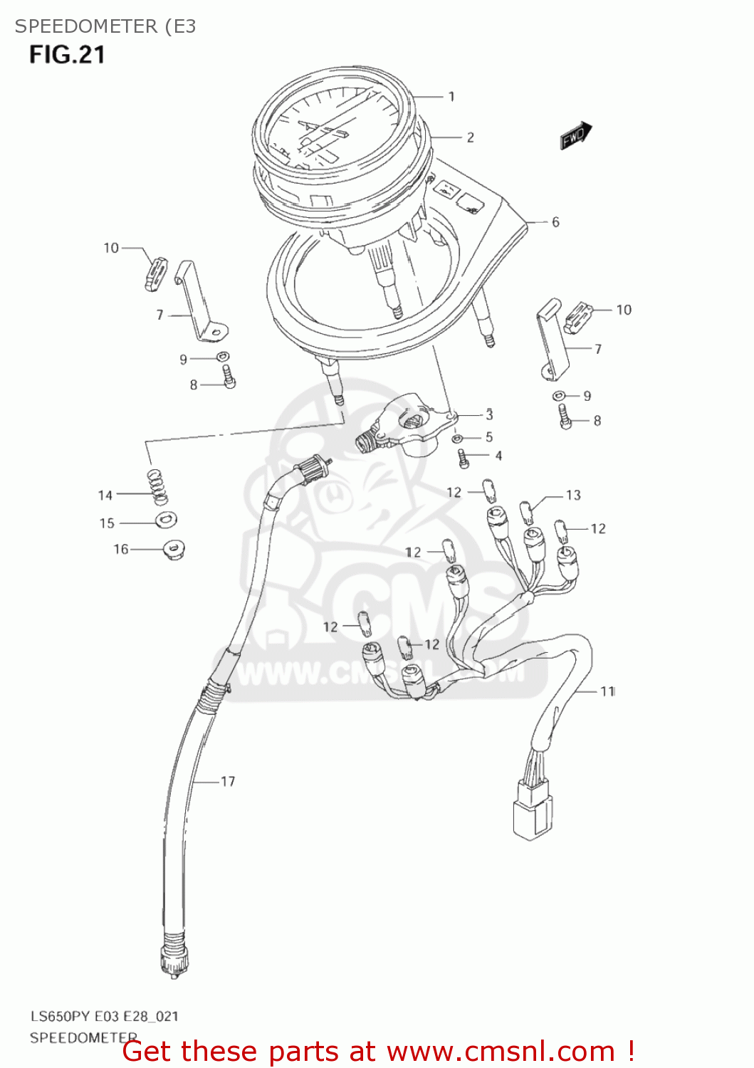 SPEEDOMETER (E3 LS650P SAVAGE 1996 (T) USA (E03)