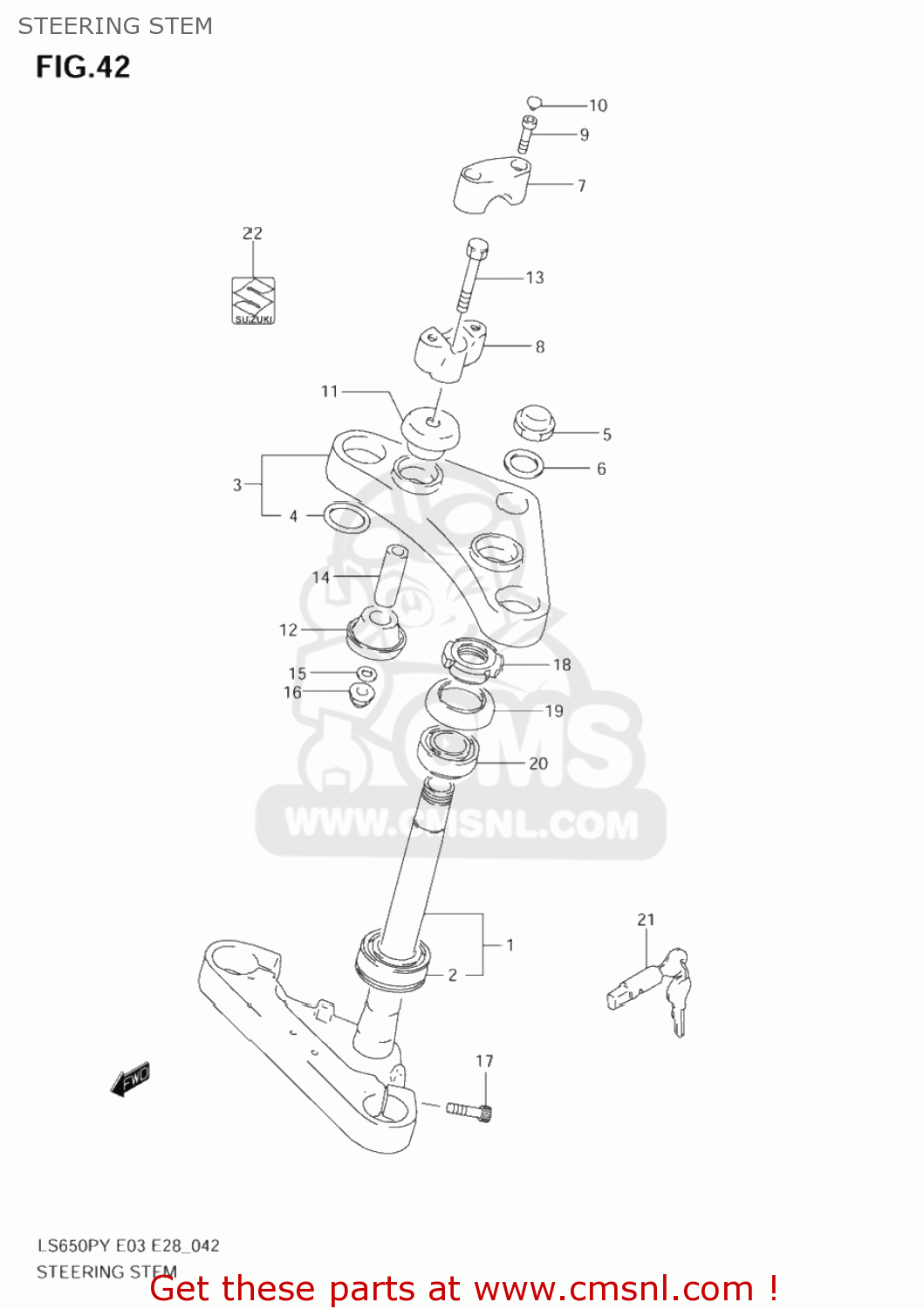 STEERING STEM LS650P SAVAGE 1996 (T) USA (E03)