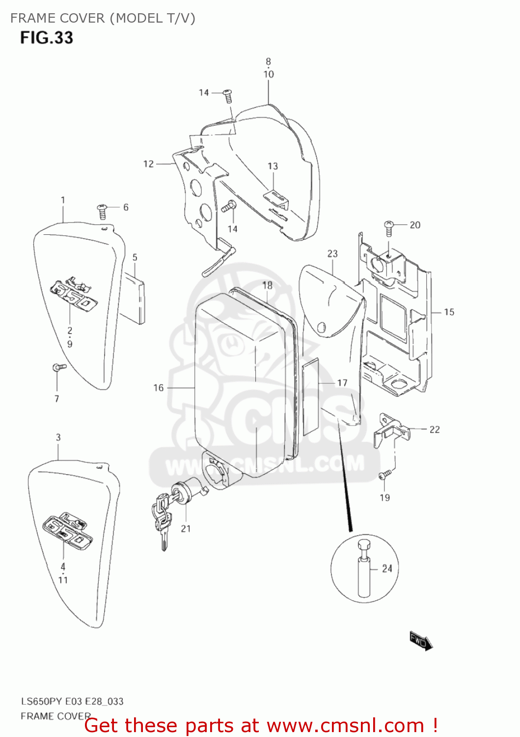 FRAME COVER (MODEL T/V) LS650P SAVAGE 1997 (V) USA (E03)