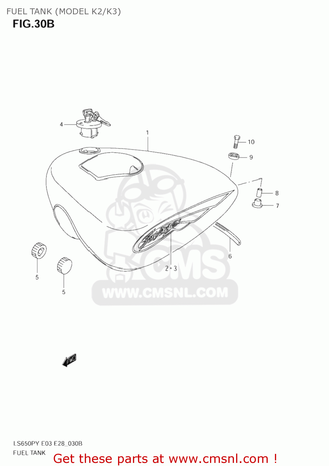 FUEL TANK (MODEL K2/K3) LS650P SAVAGE 1997 (V) USA (E03)