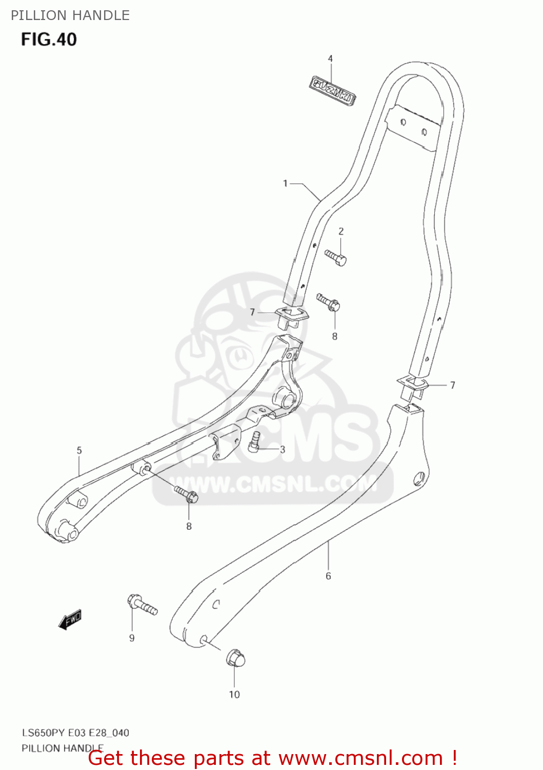 PILLION HANDLE LS650P SAVAGE 1997 (V) USA (E03)