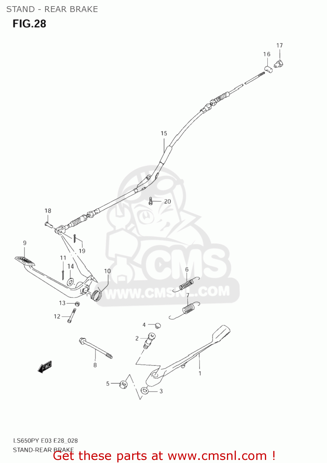 STAND - REAR BRAKE LS650P SAVAGE 1997 (V) USA (E03)