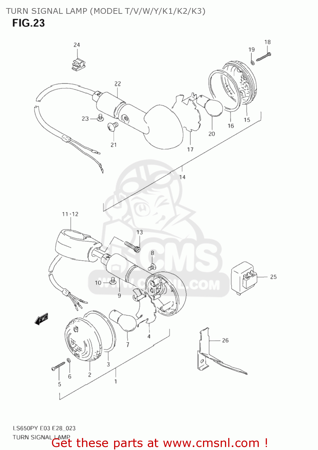 TURN SIGNAL LAMP (MODEL T/V/W/Y/K1/K2/K3) LS650P SAVAGE 1997 (V) USA (E03)